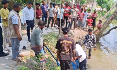 পুকুরের পানির নিচে মিলল ডিজেল