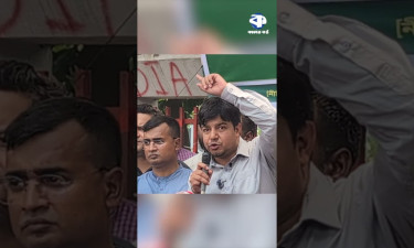 জুলাইয়ের নামে মুক্তিযোদ্ধাকে জুতার মালা পরানো হয়েছে