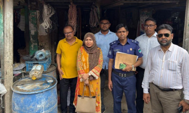 কীটনাশকের দোকানে জ্বালানি তেল মজুদ, ব্যবসায়ীকে জরিমানা