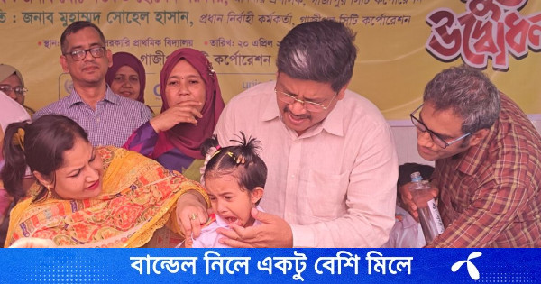 গাজীপুরে হাম-রুবেলার টিকা পাবে প্রায় ৪ লাখ শিশু