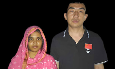 ভালোবাসার টানে মিঠাপুকুরে এসে তরুণীকে বিয়ে করলেন চীনা যুবক