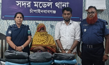 চাঁপাইনবাবগঞ্জে ৯ কেজি গাঁজাসহ দম্পতি গ্রেপ্তার