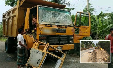 সড়কের পাশে বালুর স্তূপ, ট্রাকচাপায় অটোরিকশাযাত্রী নিহত
