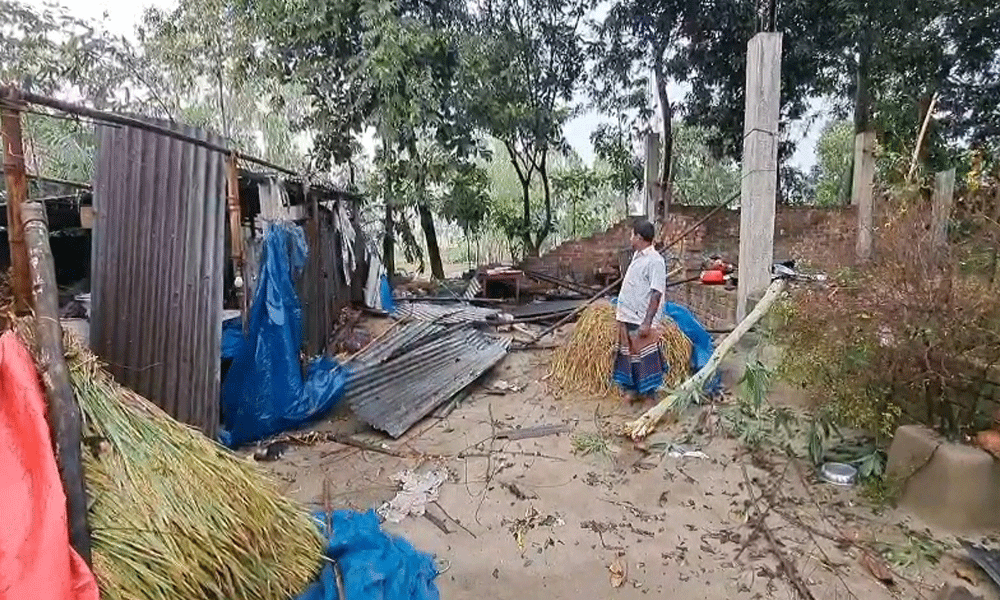 কালবৈশাখী ঝড়ে লণ্ডভণ্ড ঘরবাড়ি, ফসলের ক্ষতি