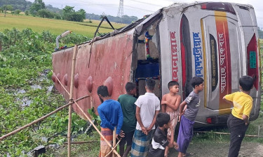 গোপালগঞ্জে বাস খাদে পড়ে আহত ২০