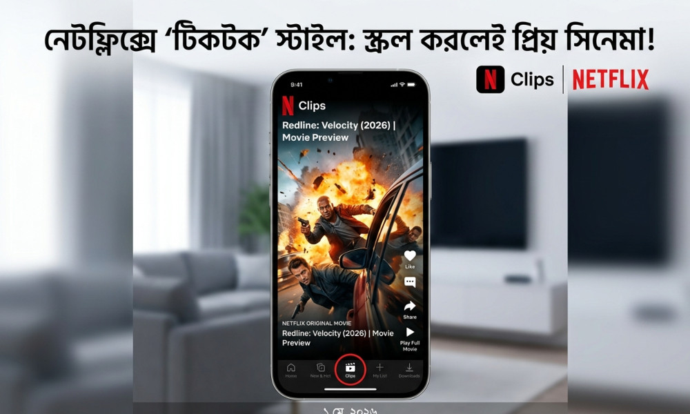 নেটফ্লিক্সে ‘টিকটক’ স্টাইল : স্ক্রল করলেই পছন্দের সিনেমা-সিরিজ!