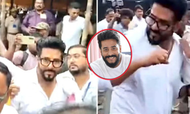 ভোটকেন্দ্রে রাজ চক্রবর্তীকে দেখে ‘চোর’ স্লোগান!