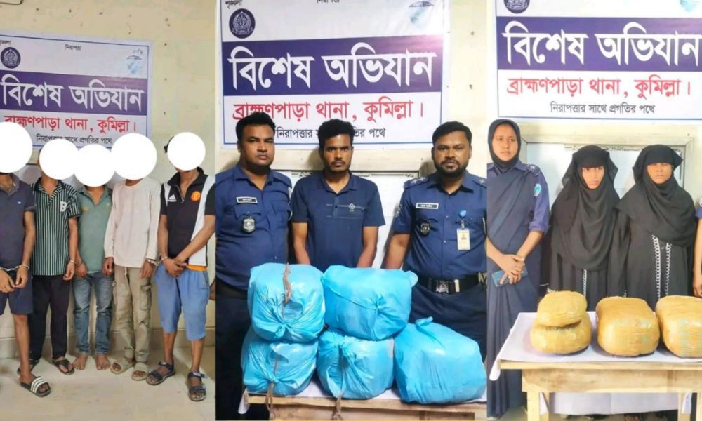 ব্রাহ্মণপাড়ায় পৃথক অভিযানে মাদকসহ গ্রেপ্তার ৮
