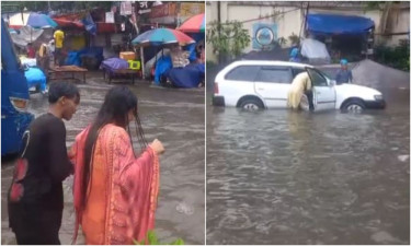 বৃষ্টিতে রাজধানীতে সড়কে সড়কে জলজট, ভোগান্তি