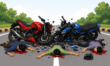 বগুড়ায় ২ মোটরসাইকেলের মুখোমুখি সংঘর্ষে নিহত ৩