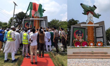 রায়পুরায় বীরশ্রেষ্ঠ মতিউর রহমানের ত্রিমাত্রিক ভাস্কর্য