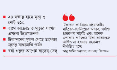 হামের বিভীষিকায়ও ঊর্ধ্বমুখী ডেঙ্গু