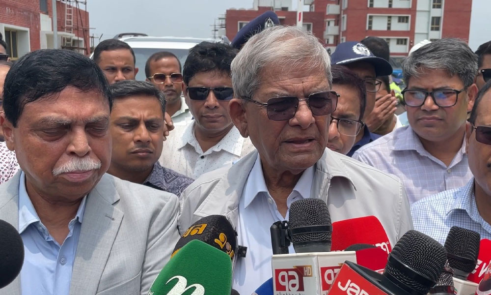 নারায়ণগঞ্জে ওয়াসার পানি শোধনাগার প্রকল্প পরিদর্শনে মির্জা ফখরুল