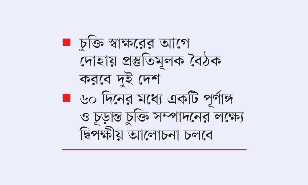 যুদ্ধ অবসানে যুক্তরাষ্ট্র-ইরান সমঝোতা চুক্তি সই শুক্রবার