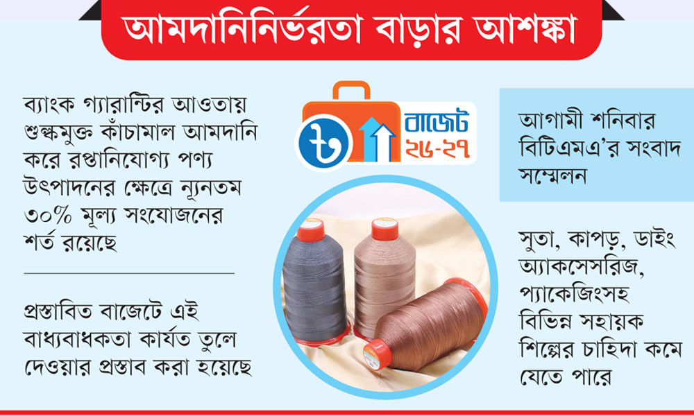 বাজেটে মূল্য সংযোজন শর্ত শিথিলে চাপে সংযোগ শিল্প