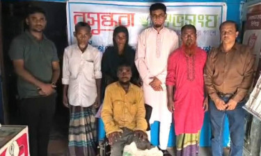 শান্তিগঞ্জে বসুন্ধরা শুভসংঘের উদ্যোগে প্রতিবন্ধী পরিবারকে খাদ্য সামগ্রী উপহার