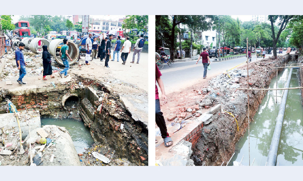 নিরাপত্তা বেষ্টনী না থাকায় ঝুঁকি নিয়ে চলছে পথচারীরা