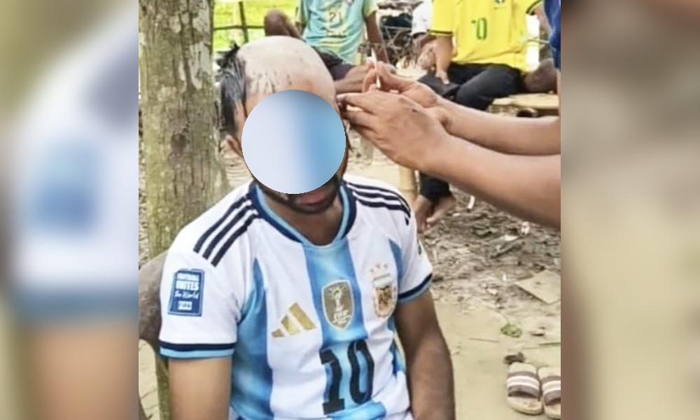 ব্রাজিলের জয়ে মাথা ন্যাড়া করলেন আর্জেন্টিনার সমর্থক