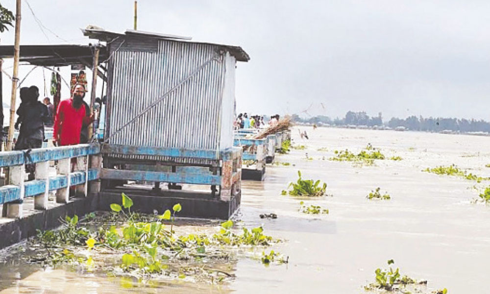 উজানের ঢল ও ভারি বৃষ্টিতে বন্যার শঙ্কা বাড়ছে
