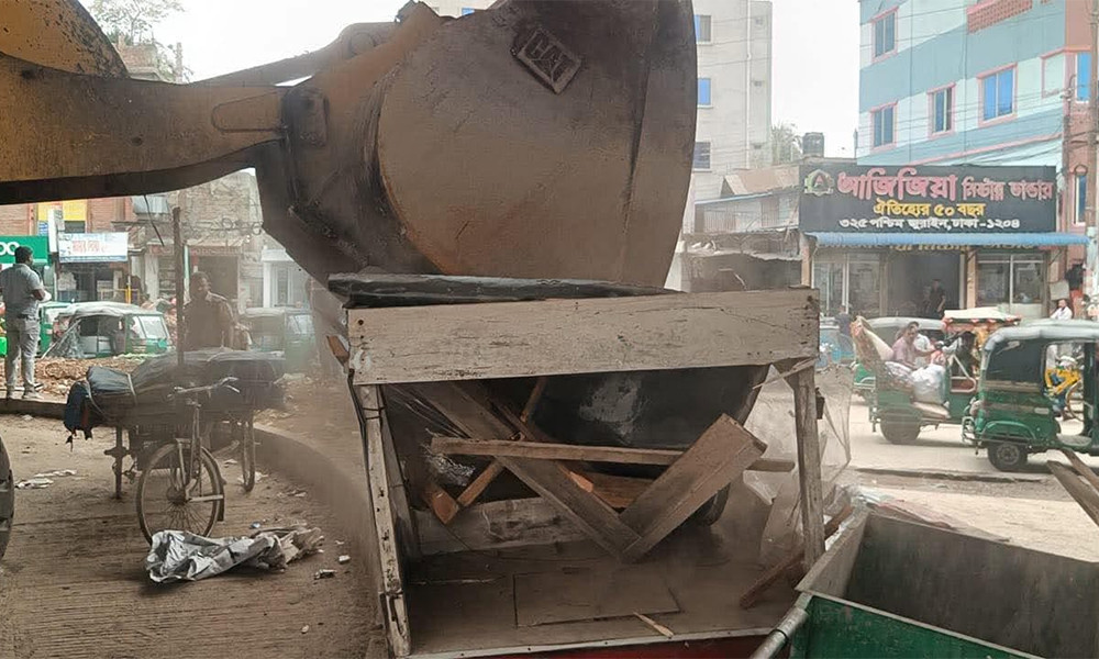 জুরাইন ও শ্যামপুরে ডিএসসিসির উচ্ছেদ অভিযান, ৭ মামলায় জরিমানা