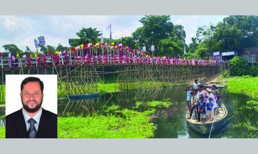 সিংগাইরে বিএনপি নেতার সাঁকো নির্মাণ, ১০ গ্রামবাসীর দুর্ভোগ লাঘব