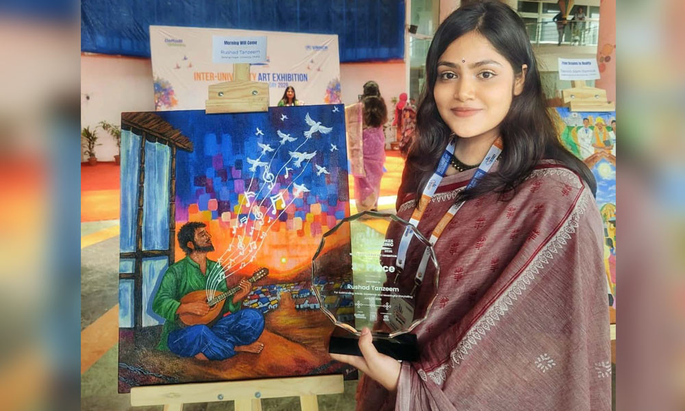 চিত্রকর্ম প্রতিযোগিতায় তৃতীয় জাবির রুশাদ