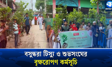 শেরপুরে বসুন্ধরা টিস্যু ও শুভসংঘের বৃক্ষরোপণ কর্মসূচি