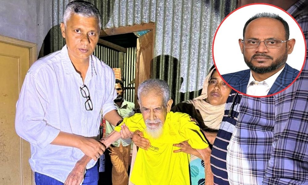 রাস্তায় ফেলে যাওয়া শতবর্ষী বৃদ্ধের দায়িত্ব নিলেন প্রতিমন্ত্রী টুকু