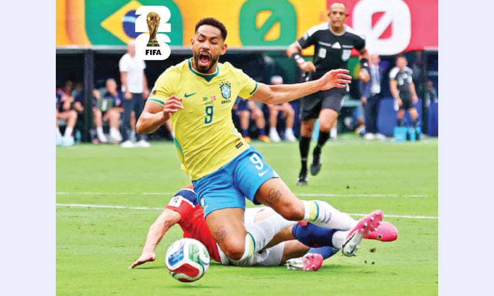মাতিয়েস কুনিয়াকে ফাউল করায় পেনাল্টি পায় ব্রাজিল