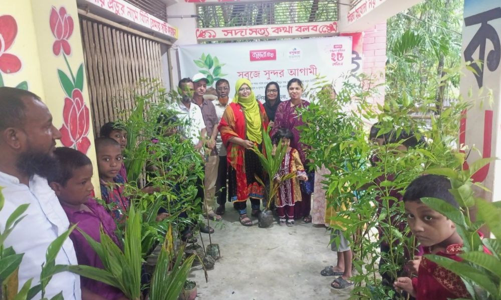 কাঠালিয়ায় বসুন্ধরা টিস্যু ও শুভসংঘের উদ্যোগে গাছের চারা বিতরণ