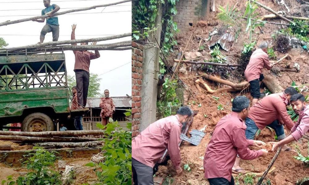টানা বৃষ্টিতে রাঙামাটিতে পাহাড় ধসের শঙ্কা