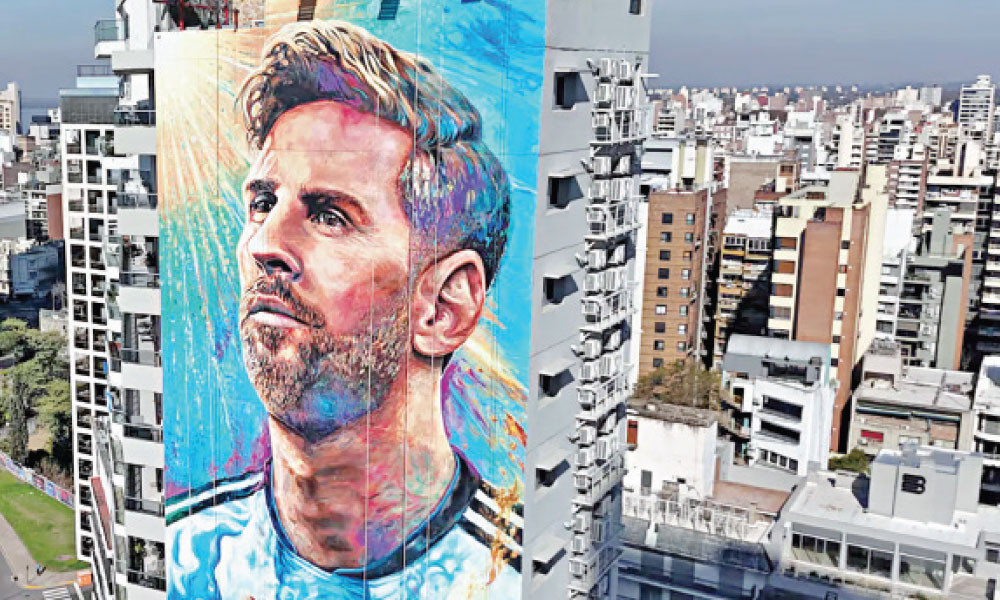মেসির বিশাল দেয়ালচিত্র