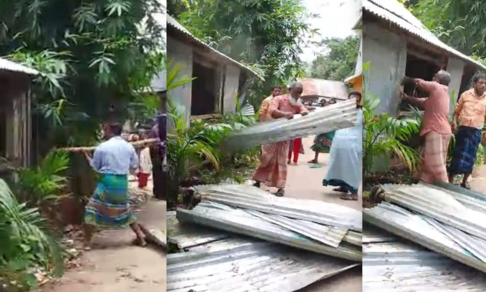 লালমাইয়ে বিধবার ঘর ভাঙচুরের অভিযোগ, ভিডিও ভাইরাল