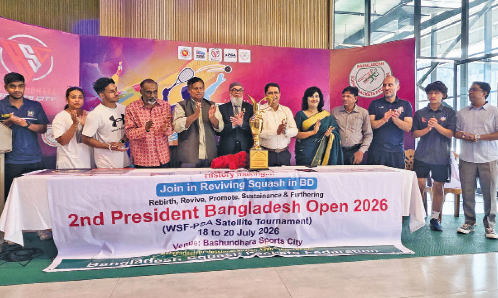 বসুন্ধরা স্পোর্টস সিটিতে শুরু হয়েছে ‘দ্বিতীয় প্রেসিডেন্ট বাংলাদেশ স্কোয়াশ ২০২৬