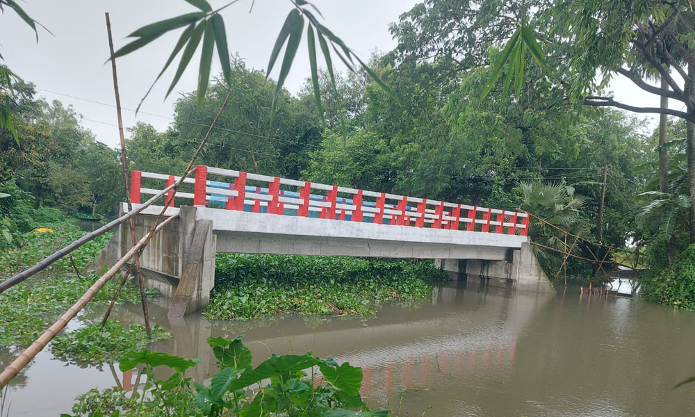 সংযোগ সড়ক হয়নি, বাঁশে চড়ে সেতু পার
