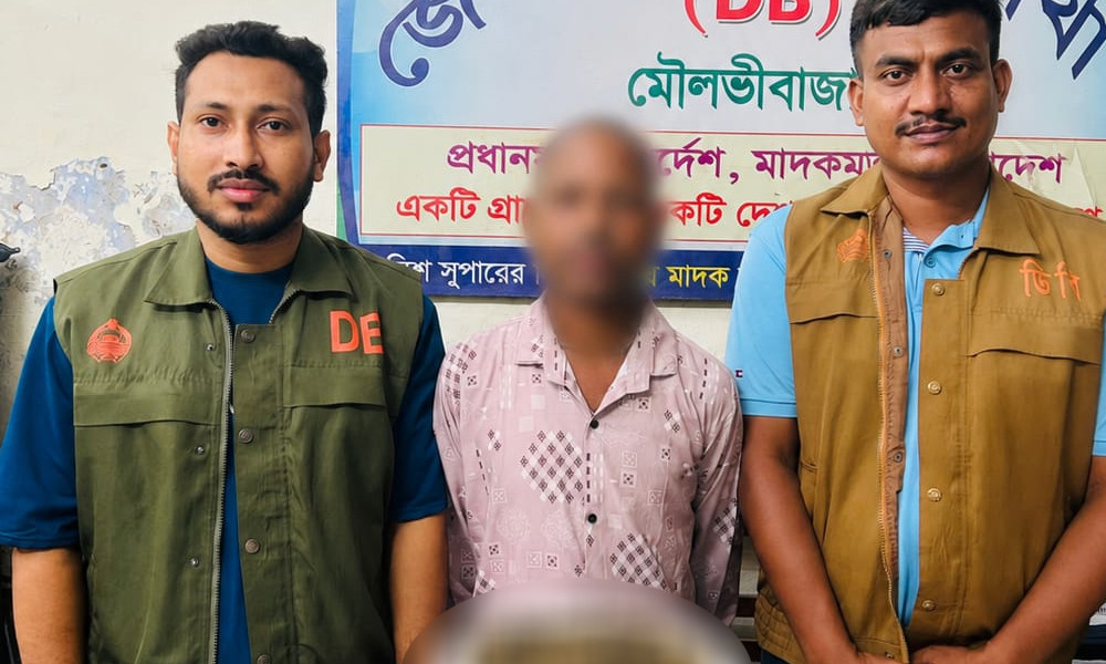 মৌলভীবাজারে গাঁজাসহ মাদক কারবারি গ্রেপ্তার