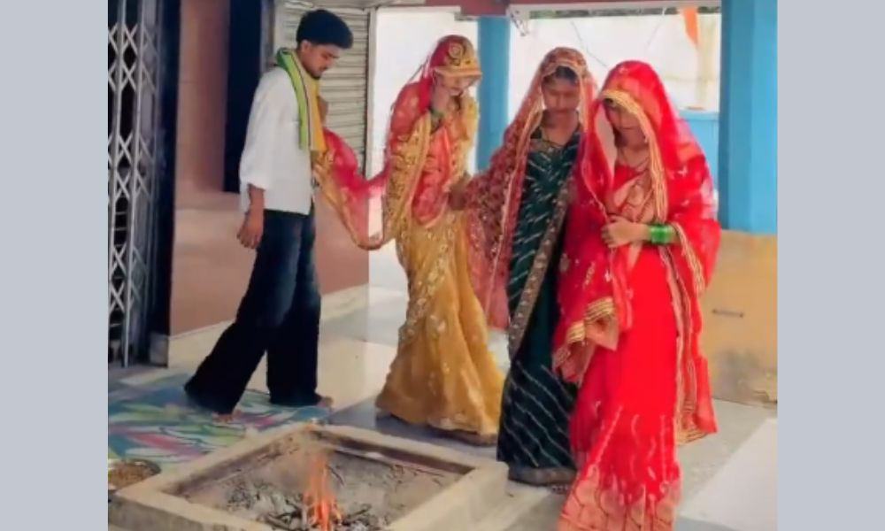 একসঙ্গে তিন বোনকে বিয়ে করলেন যুবক
