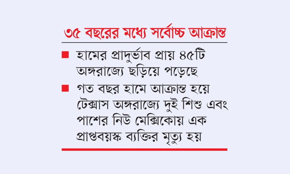 যুক্তরাষ্ট্রে ভয়াবহ হামের প্রকোপ