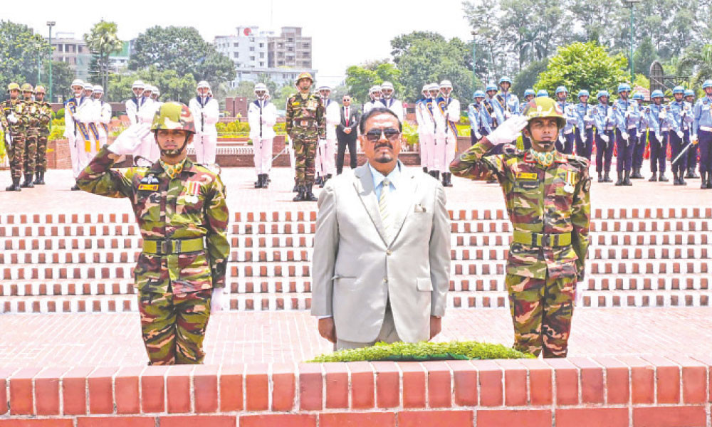 জাতীয় স্মৃতিসৌধ, শহীদ জিয়া ও খালেদা জিয়ার সমাধিতে ভারপ্রাপ্ত রাষ্ট্রপতির শ্রদ্ধা