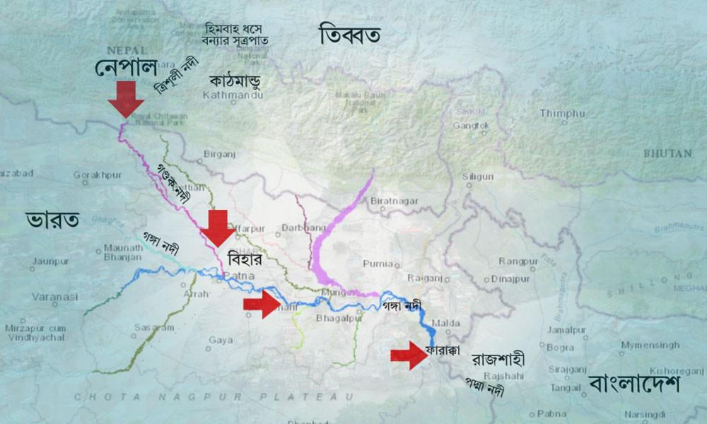 নেপালের বন্যার পানি গঙ্গায়, সতর্ক বাংলাদেশ